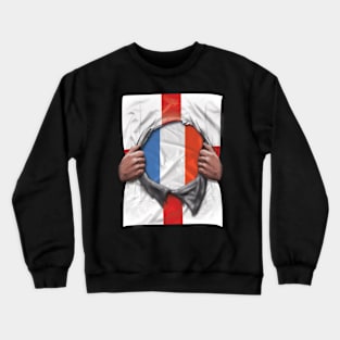 France Flag English Flag Ripped - Gift for French From France Crewneck Sweatshirt